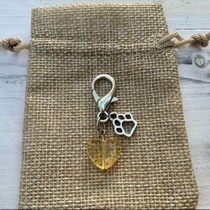 2/20$ Citrine Crystal Pet Charm Crystal Collar Charm Heart Collar Charm